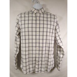 Express Performance Slim Men's White Black Gray Button Down Shirt Size Medium